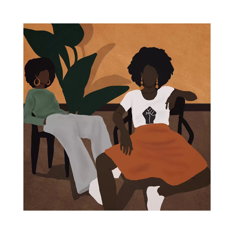Tired Girls by Sarah Dahir - Print on Canvas, 45.72 cm H x 45.72 cm W x 1.91 cm D, No Framed