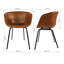 Chaise de salle à manger rembourrée en similicuir avec structure en métal et café de style moderne (décoration unie)