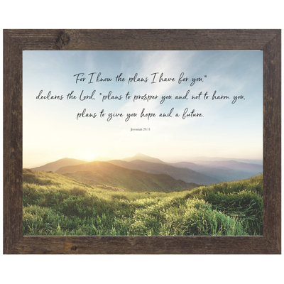 «For I Know The plans I Have For You Landscape Sunrise», art encadré
