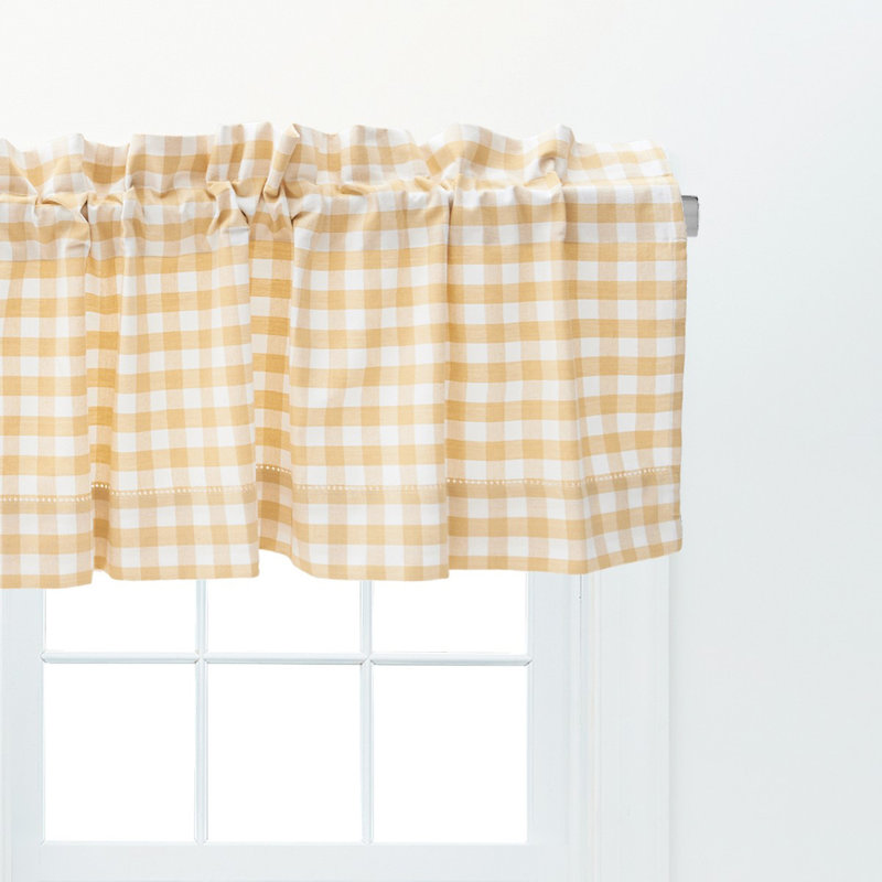 Ashford Cornsilk Yellow Gingham Cotton Valance