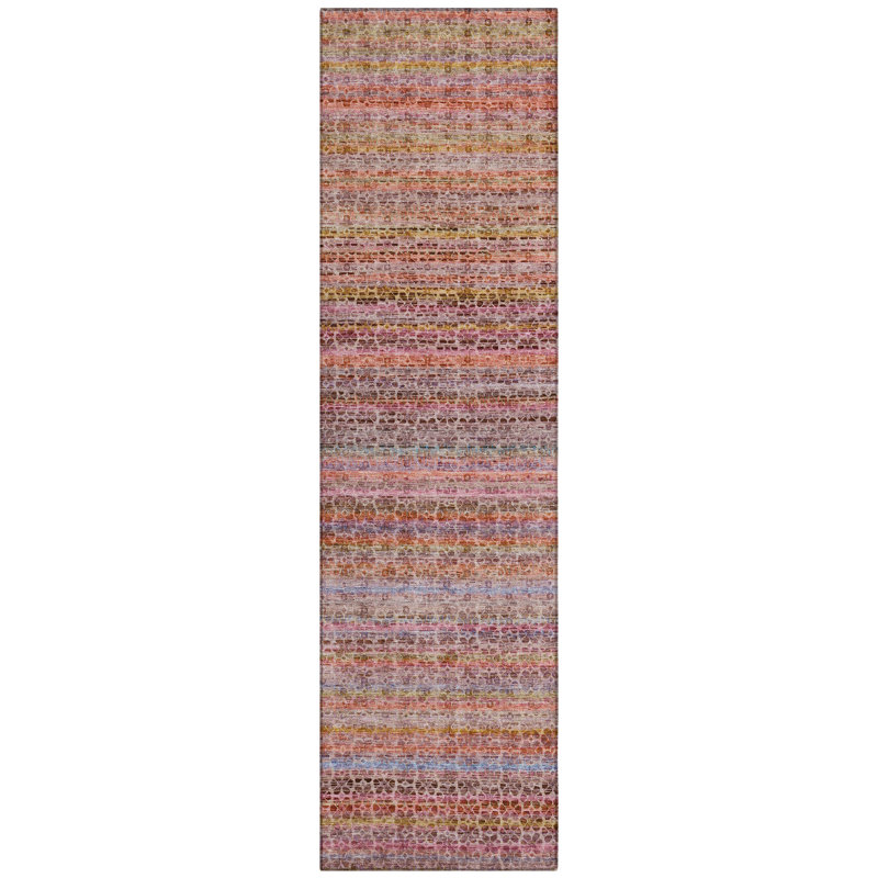 Machine Washable Indoor/Outdoor Oden ACN2155 Striped Rug, Rectangle 1'8" x 2'6"