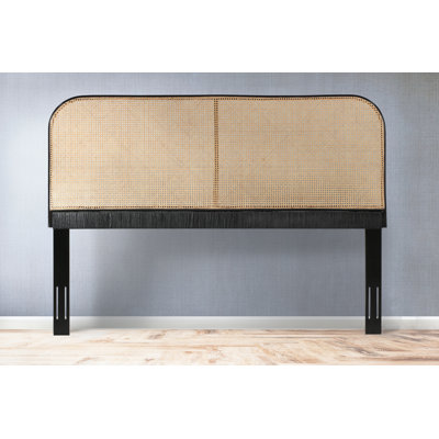 Ratzlaff Birdseye Cane and Solid Mahogany Wood Panel Headboard by Beachcrest Home