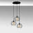 Industrial-Style Chandelier, Black Metal Body, 21.3 in Diameter x 11.8-47.2 in Height | Adjustable Height with 35.4 in Cable | 3 x E27 Socket, Max 40W | Modern Plain Design for Home & Office Lighting