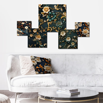 Rowen - ensemble d'art mural floral de 5