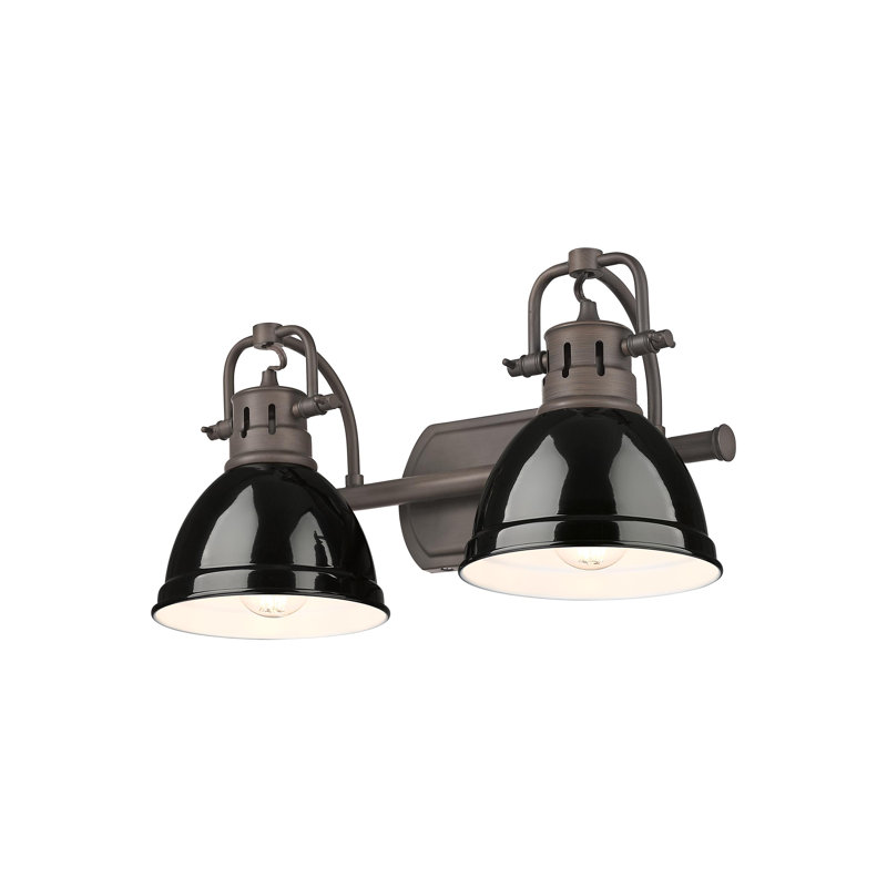 Calica 2-Light Bath Vanity, Rubbed Bronze, Black