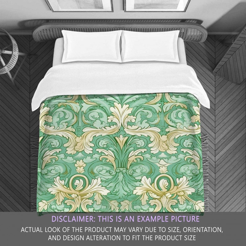Comforters, Vert / beige damassé, Édredon grand