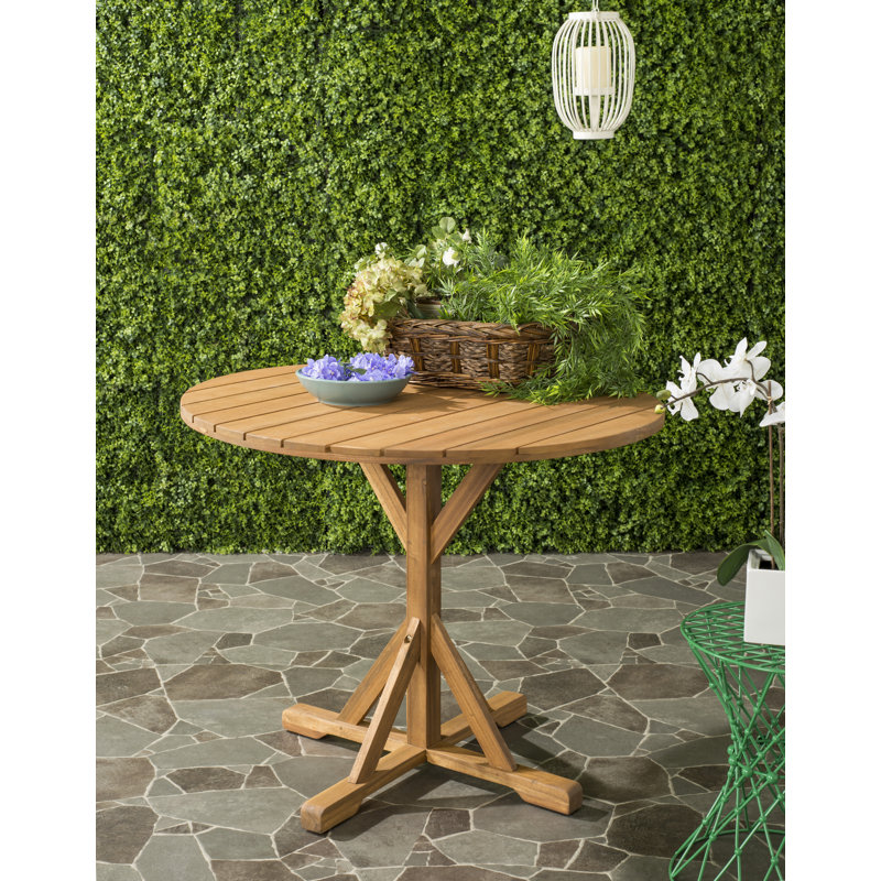 Table de salle à manger en bois massif Chrystin, Teck