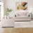 Dewart 55.5" Wide Soft Linen Upholstered Sofa Bed With Accent Pillow (Set of 2)-106913272