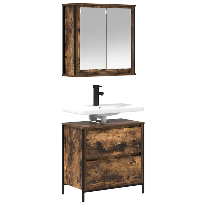 Bathroom Furniture Suite, Dark Wood
