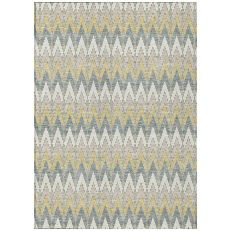 Machine Washable Indoor/Outdoor Chantille ACN2558 Geometric Rug, Ivory, 2'6" x 3'10"