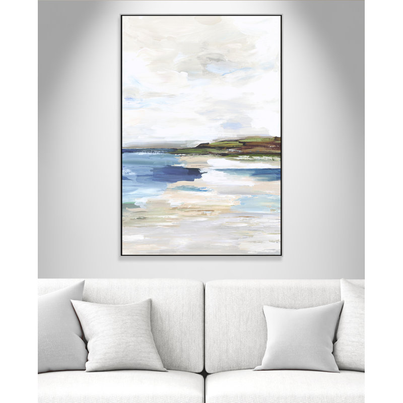 Distant Land I - Floater Frame, reproduction d'art sur toile, H 61,5 po x l 41,5 po x P 2 po, Argent