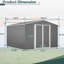 Abri de jardin gris de 3 x 3 m (10 x 10 pi) avec structure modernisée, portes verrouillables et toit en pente ventilé. Parfait pour aménager votre jardin.