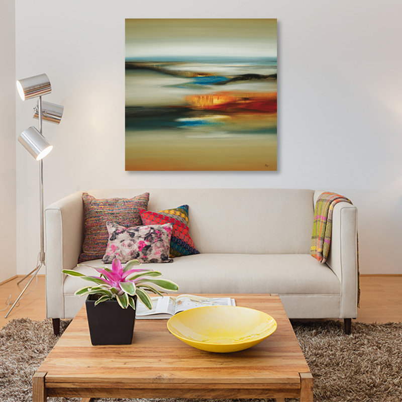 «Calm Scape», reproduction sur toile, H 26 po x l 26 po x P 1,5 po, Pas de tapis, Toile tendue