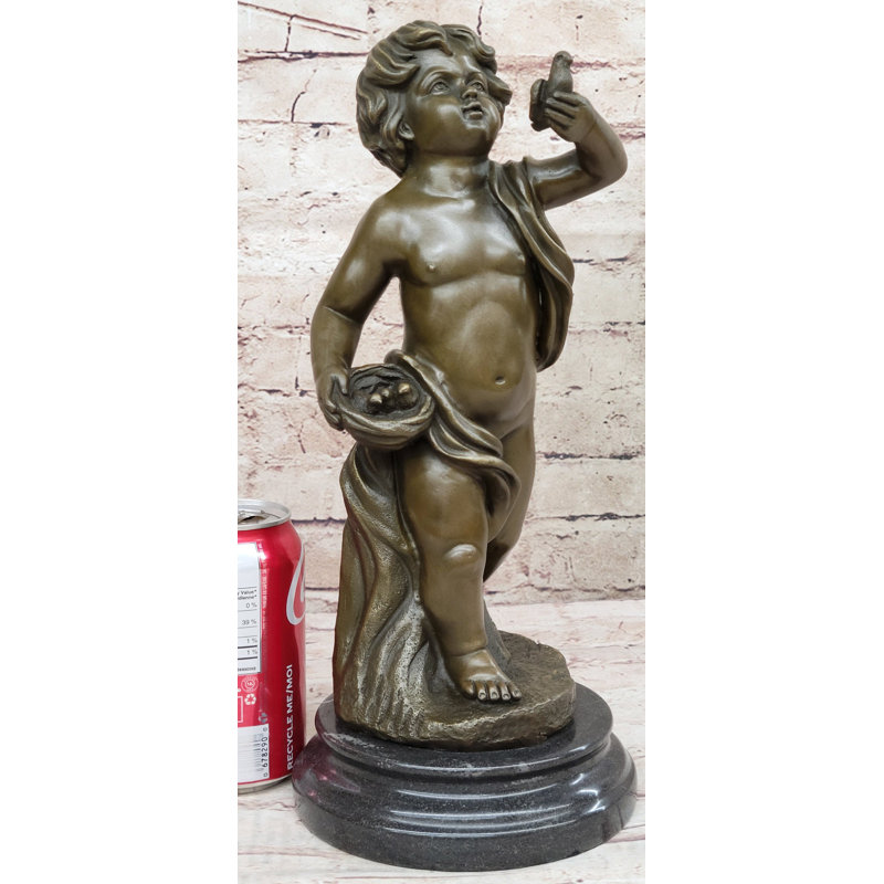 Sculpture en bronze «Hot Cast Classical Young Boy Cherub Angel» par Moreau