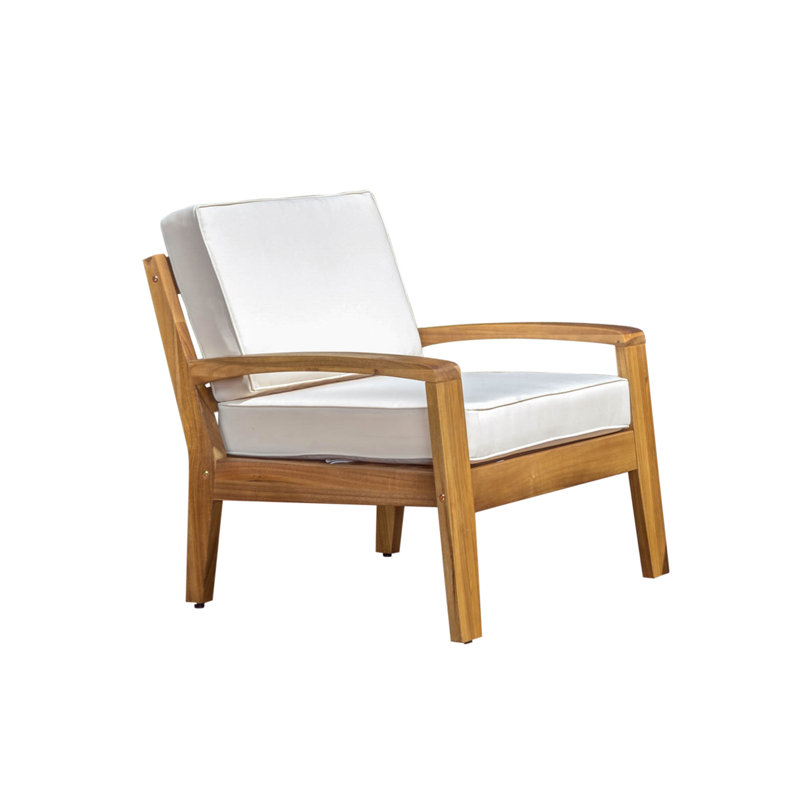 Méridienne d'extérieur Kristobal, Beige, Teck