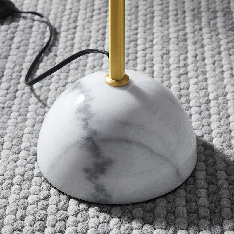 Lampe sur pied en marbre Illusion, Blanc / doré