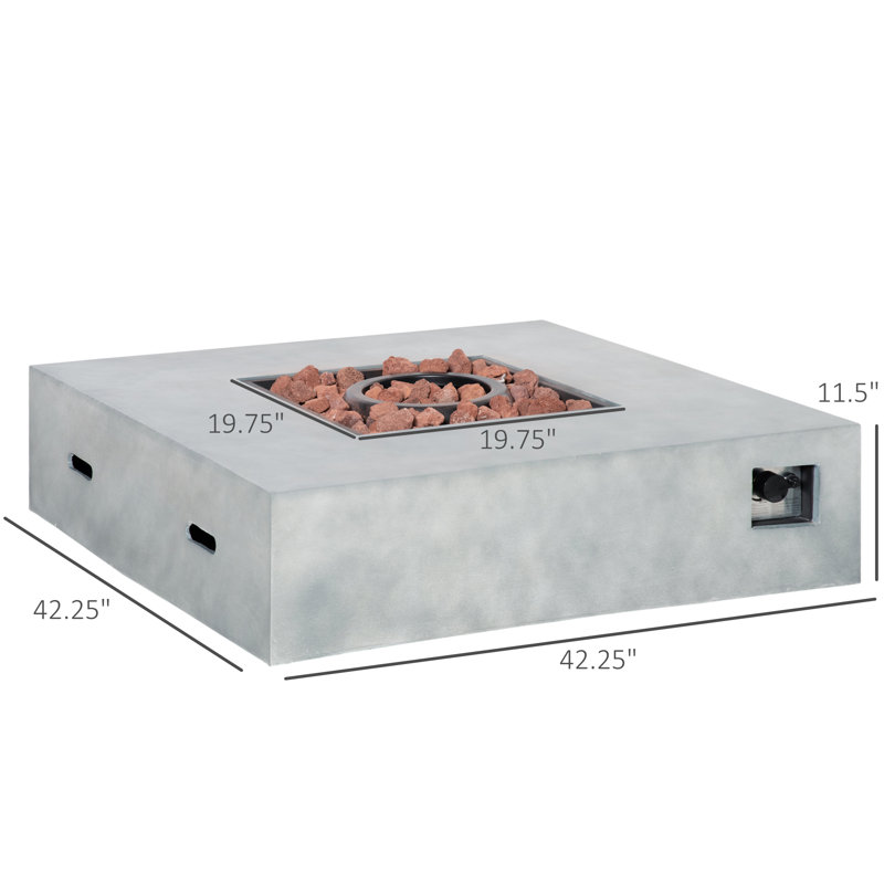 Square Steel Propane Smokeless Fire Pit Table