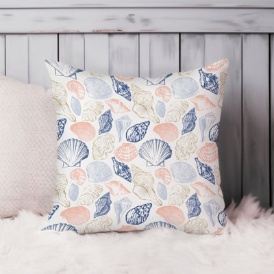 Beach and Coastal Seashell Pattern IV Nautical Throw Pillow Cover