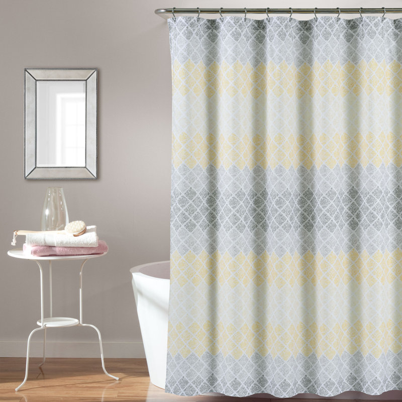 Rideau de douche Medallion, Jaune/gris
