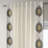 Gilded Medallion Solid Cotton Light Filtering Bordered  Curtains - Single Panel-1870631645