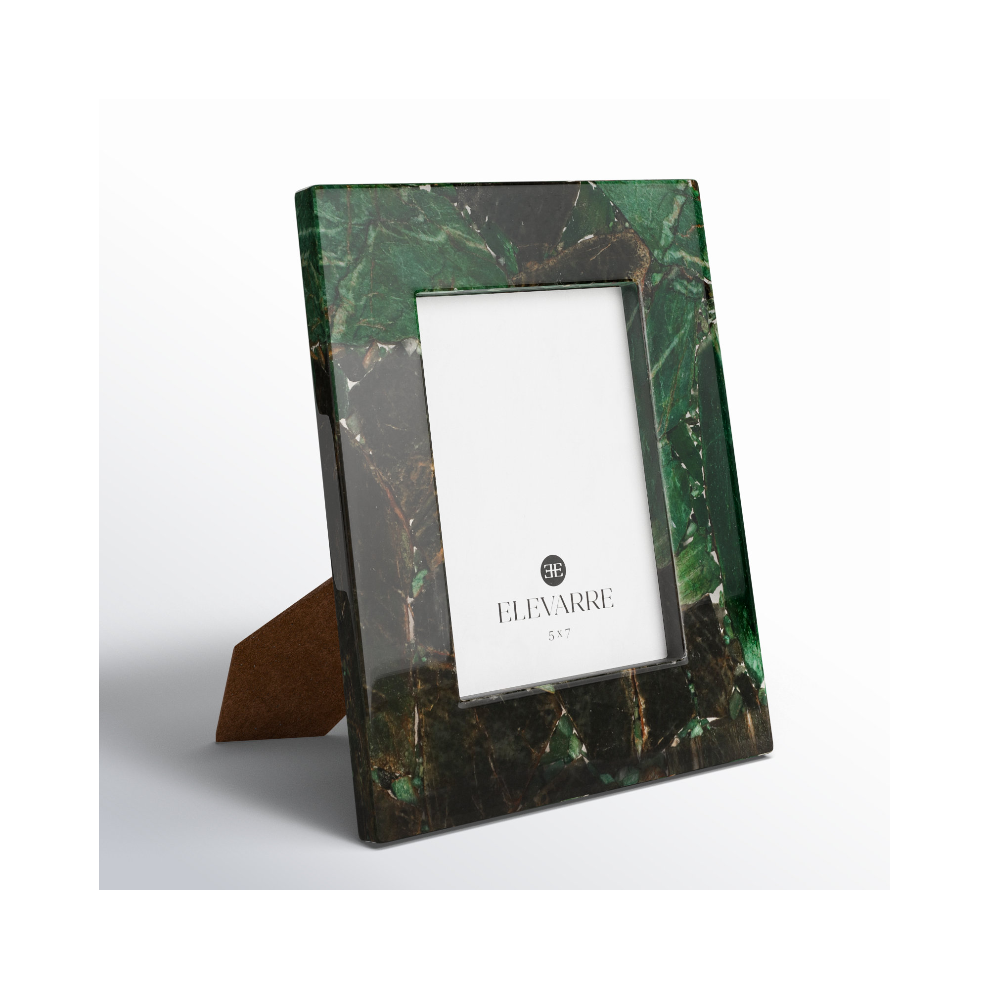 Blaine Light Malachite Photo Frame, 5" x 7", Green