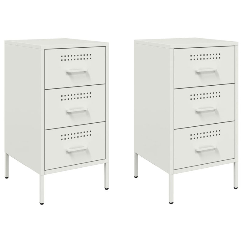 Bedside Cabinets 2 pcs 36x39x68 cm Steel, White