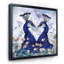 Deux paons bleus avec des fleurs sauvages - reproduction de cadre flottant sur toile-59631819-59631859