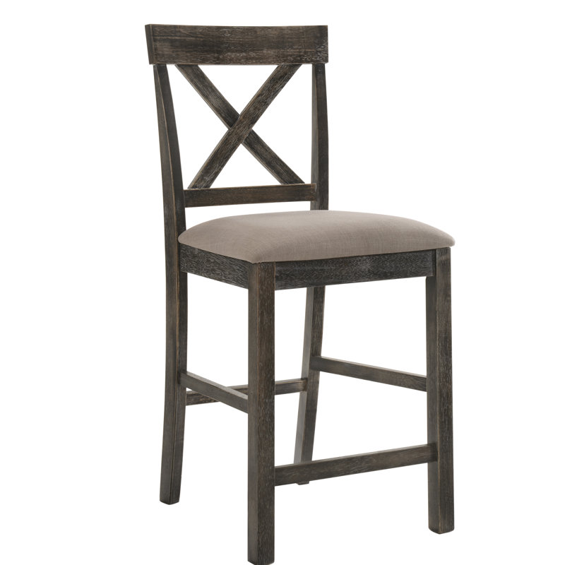 Haigh Upholstered Counter Stool, Weathered Gray, Counter Stool (26” Seat Height)