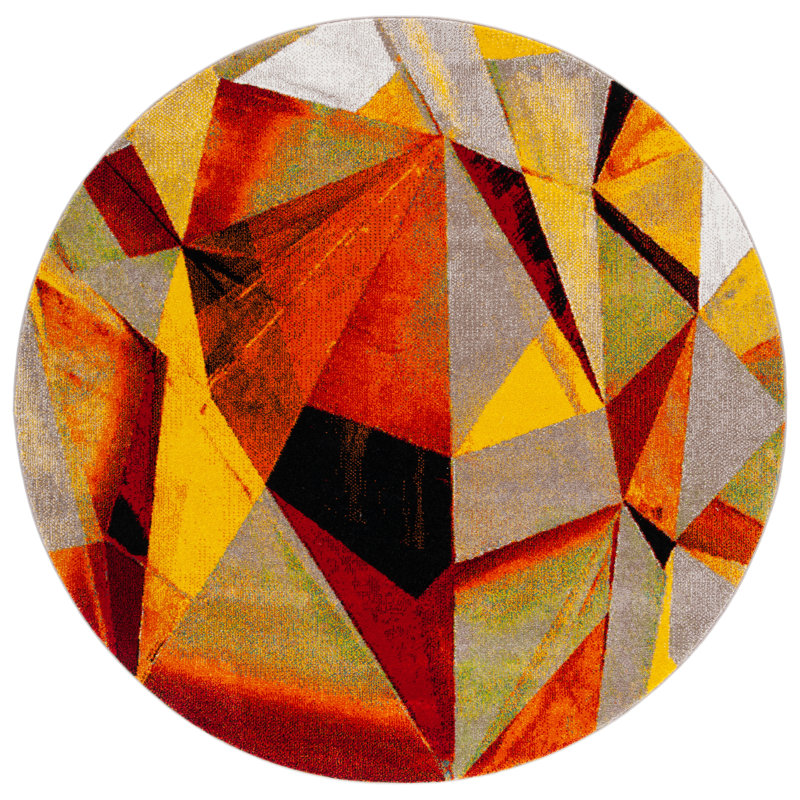 Tapis abstrait Sarya Performance, Rond 6 pi 7 po