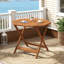 2 pièces Table de salle à manger de patio en bois massif 35,5 po avec trou de parasol 1,97 po