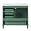 Meuble-lavabo moderne de 36 po avec cadre en pin massif, 1 porte à fermeture douce et 3 tiroirs, armoire de rangement moderne (même série que WF321698)