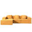 Nuage convertible désossé avec et coussins de couleur jaune gingembre, réglable pour répondre à différents besoins. Canapé-lit modulaire en forme de L jaune Assemblage rapide, configuration multiple, soutien lombaire