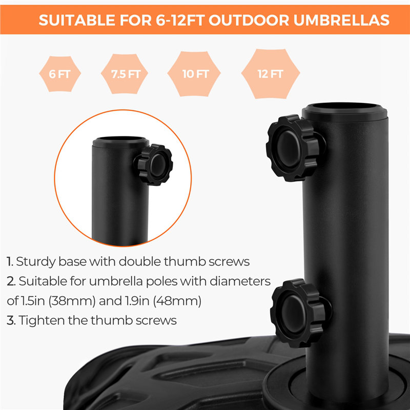 37L Capacity Patio Umbrella Base Stand