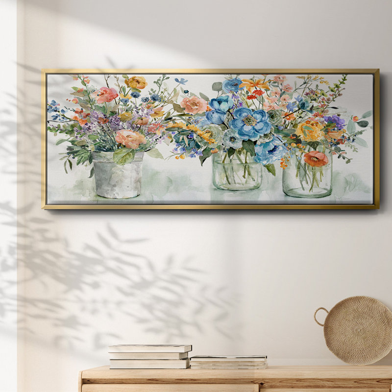 Flower Market Display- Framed Canvas, 24" H x 60" W
