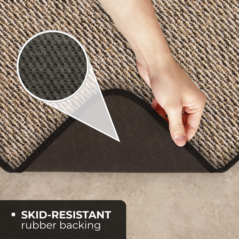 Albieri Skid-Resistant Carpet Runner - Black Ripple - Many Other Sizes To Choose From, Runner 4' x 24'