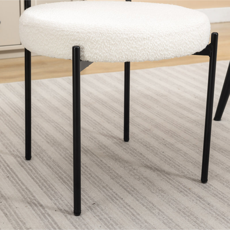 Chaises de salle à manger rondes, 2, blanc - rembourrage souple et pieds stables 2pièces confortables avec base