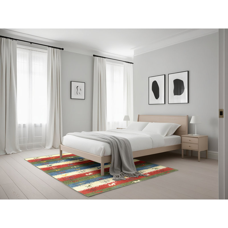 Tapis beige / vert / rouge pennsbury, Rectangle 5 pi x 7 pi