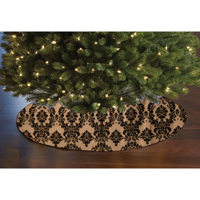 Jupe d'arbre de Noël damassé