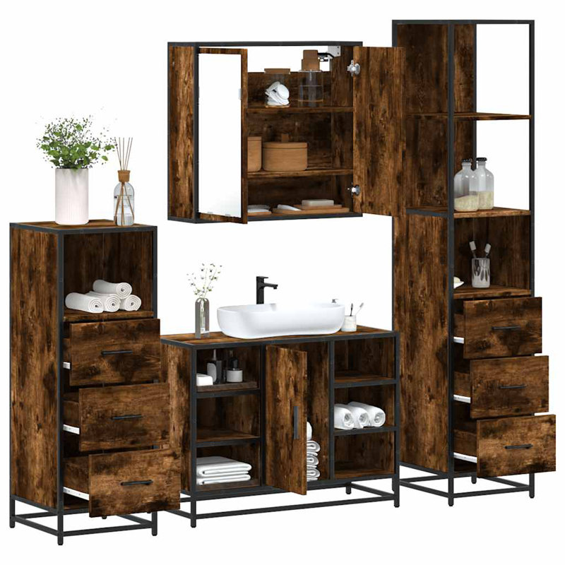 Amyre Bathroom Furniture Suite, Rustric Brown
