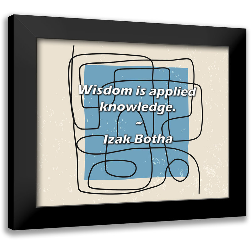 Izak Botha Quote: Wisdom is applied knowledge.