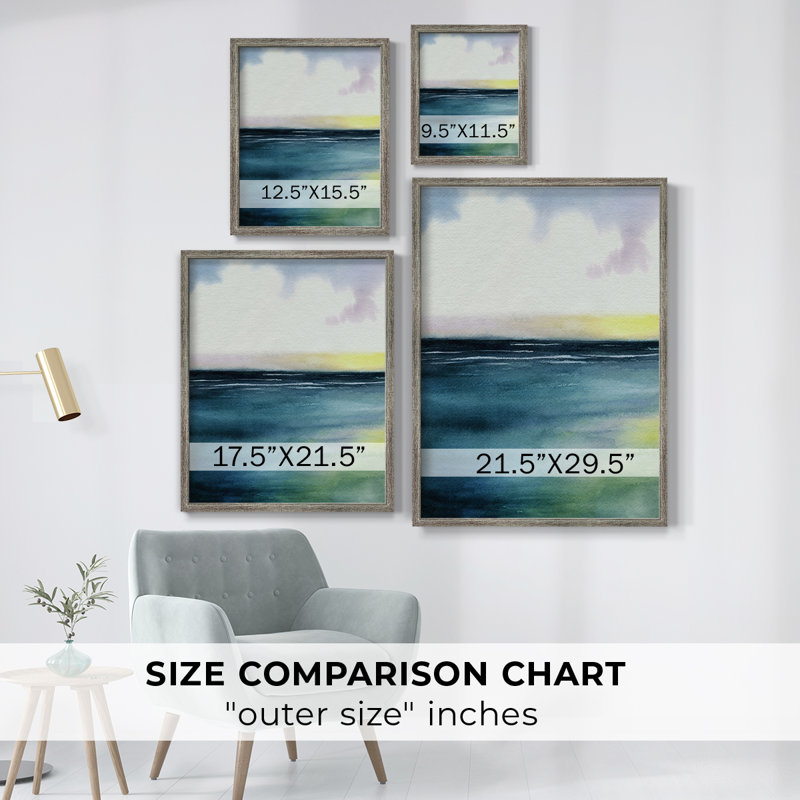 «Sherbet Sunset Diptych I», reproduction encadrée - bois massif, H 11 po x l 9 po