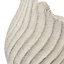 Pot à fleurs 11,5x7x7 "sable et ciment Nautilus avec finition texturée beige