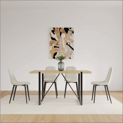 Ensemble de 4 tables de salle à manger en MDF et chaises de salle à manger modernes
