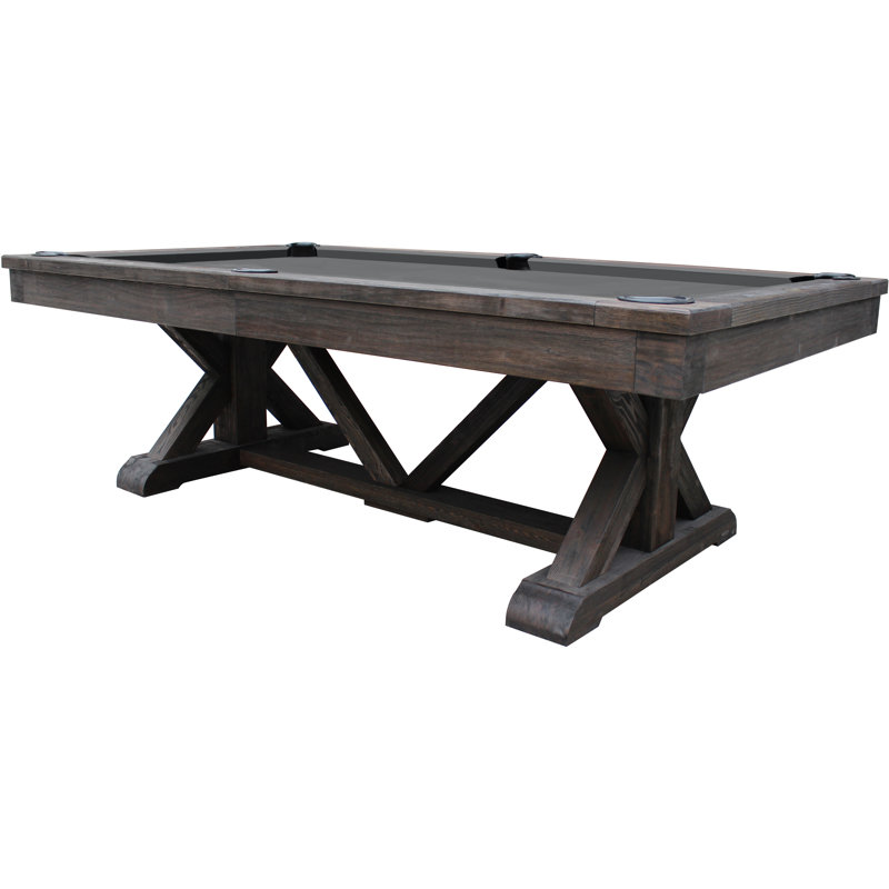 Brazos River Weathered 8' Slate Pool Table with Professional Installation Included, Weathered Black, Steel Gray
