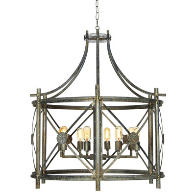 Rosette 8 - Light Lantern Drum Chandelier