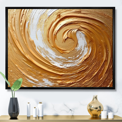 Or et blanc spirale nébuleuse I - spirales abstraites, impressions sur toile