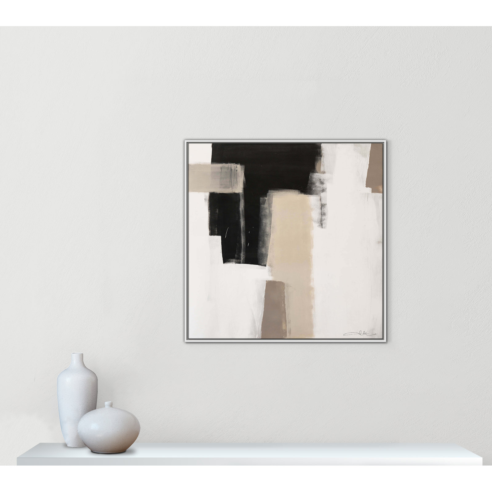 Earth Scapes I Print, 37.5" H x 37.5" W x 1.25" D, White Floater Framed