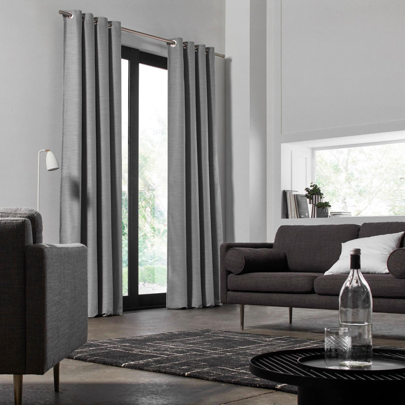 Bellavista Blackout Door Curtain Single Panel, Pale Grey, 145 W x 220 D cm