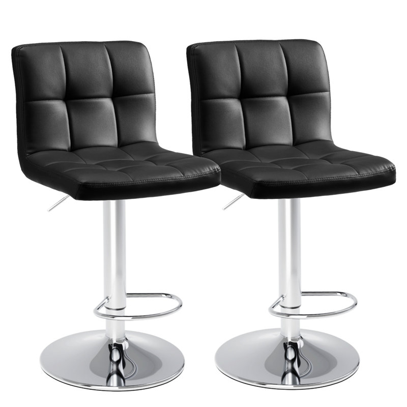 Deux tabourets de bar, tabourets de bar à hauteur de comptoir avec dossier, tabouret de bar moderne pour la maison, Noir