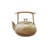 1.5-Quart Stoneware Teapot With Jute Wrapped Handle With Reactive Glaze, Green